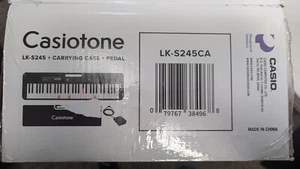 Casio Casiotone LK-S245 61 Key Portable Lighted Keyboard Carrying Case & Pedal - Picture 1 of 13