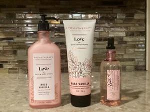 Bath & Body Works LOVE ROSE VANILLA Lotion, Pillow Mist, Body Cream 3 FREESHIP - Picture 1 of 2