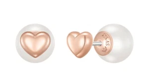 J.Estina Pearl Two-Way Earrings JJLJEZ3BF348SR000 Silver 925 Rose Gold K-Jewelry - Picture 1 of 11
