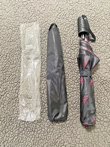 T Mobile Tuesdays Black Pink Folding Umbrella Magenta Limited Edition Rare New - Picture 1 of 5
