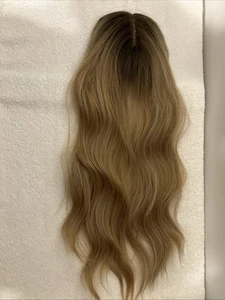 Women’s Hair Piece, 22 in Long, Dark Blonde with Brown Roots, Synthetic - Picture 1 of 5