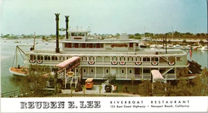 6.25 x 3.5 Postcard Reuben E. Lee Riverboat Restaurant - Newport Beach CA - Picture 1 of 2