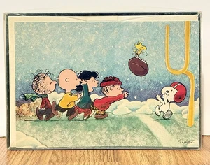 20 Vintage Hallmark Boxed CHRISTMAS Cards Peanuts Playing Football NEW - Picture 1 of 2