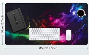 Gaming Mauspad XL große erweiterte Tastatur Maus Matte Big Computer Schreibtisch Galaxy - Bild 1 von 10