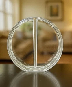 Vintage Lucite Round Bud Vase Clear Acrylic Single Hole Mid Century Modern Decor - Picture 1 of 20