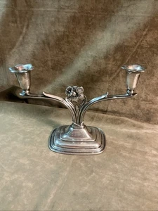 50er Jahre Narzisse Blumenmuster einzeln Silber Teller Kerzenständer 1847 Rogers Bros. - Bild 1 von 3