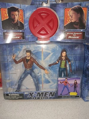 X-Men The Movie Double Pack Logan vs Rogue Action Figures Toy Biz Red X 2000 New - Image 1 of 4