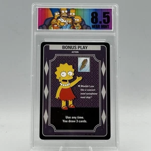 Lisa Simpson Bonus Play Simpsons TCG 2003 Graded 8.5 BDG “Draw 3” Cards Rare - Picture 1 of 4