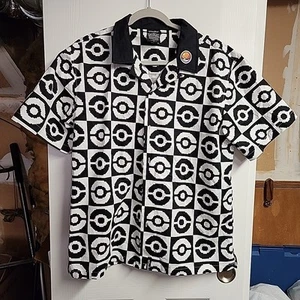 Pokemon Atsuko Pokeball AOP Button-Up Shirt - Mens Medium - Picture 1 of 5