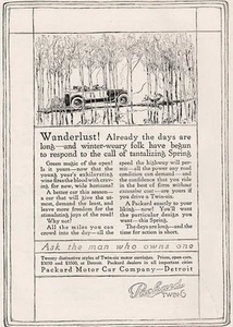 1917 Packard: Wanderlust Already the Days Are Long Vintage Print Ad - Picture 1 of 1