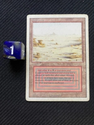 Badlands – Revised Edition – Dual Land – Vintage MTG – MP – Authentic – - Image 1 of 2
