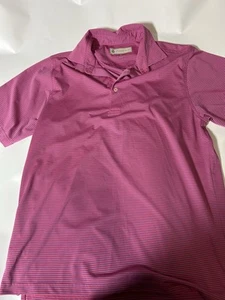 Donald Ross Men’s Pink Striped Golf Polo Shirt Size Medium Country Club - Picture 1 of 5