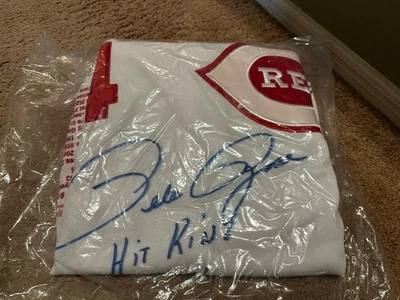 Jersey personalizado firmado por Pete Rose autógrafo certificado talla XL CON ESTADÍSTICAS  Foto 1 de 2