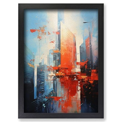 Framed Skyscraper Action Art Wall Art Canvas Print Poster Picture, Home Decor - Image 1 of 4