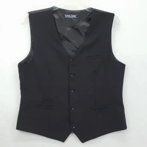 PJ Paul Jones Vest Waistcoat Mens Medium Black Formal Slim Fit Adjustable Back - Picture 1 of 10