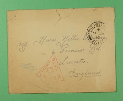 DR WHO 1916 GB WWI CENSORED APO R18 FREE FRANK TO ENGLAND R02947 - Image 1 of 2