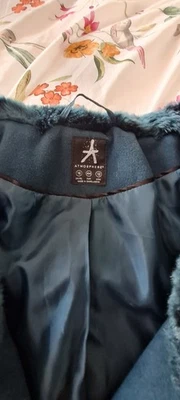 Gorgeous Sea Green Winter Coat Size 16 By Atmosphere  Faux Fur Collar - Image 1 of 4