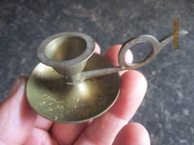 Petit Chandelier en Laiton Bronze d'intérieur de Maison d'ancienne Poupée - Photo 1/4