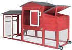 Petscosset Wooden Chicken Coop Hen House Tractor Poultry House with Nesting Box