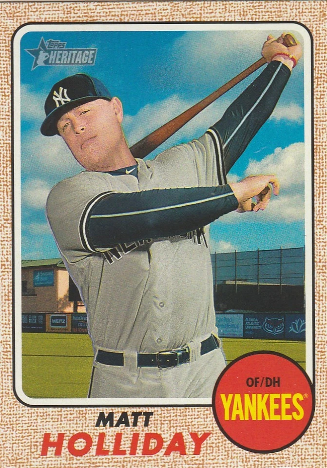 2017 TOPPS HERITAGE MATT HOLLIDAY OF/DH YANKEES #330 HOT! - Image 1 of 1