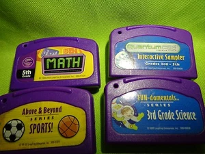 Leap Frog Leap pad Quantum Pad Learning Game 4 Lot Math Sports Science Cartridge - Picture 1 of 3