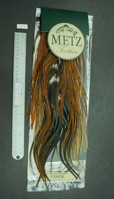 Metz #1 Variante Marrón Gallo Sillín Mosca Atar Hackle Lote-SF 330 Foto 1 de 4