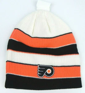 CAPPELLO BERRETTO PHILADELPHIA FLYERS NHL REEBOK VINTAGE A RIGHE SENZA POLSINI INVERNALE NUOVO! - Foto 1 di 4