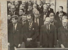 1961 Press Photo 4 Presidents attend services for Sam Rayburn in Bonham, Tex.