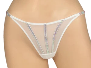 VICTORIA'S SECRET VERY SEXY SHEER SHINE STRAP THONG PANTY BLING XS S M L XL XXL - Picture 1 of 15