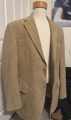 Gianfranco Ruffini Sport Coat Blazer Mens 42R Tan Beige Check 2 Button Ventless - Image 1 of 4
