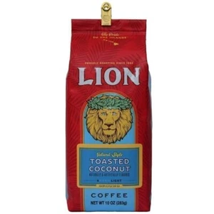 Lion Coffee, Toasted Coconut Flavor, Light Roast, Ground, 10 oz. Bag - Picture 1 of 1