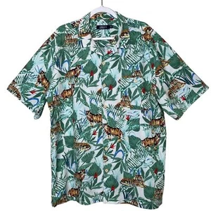 Boca Classics Tiger Print Shirt Men XXL Jungle Safari Tropical Button Down Bold - Picture 1 of 14