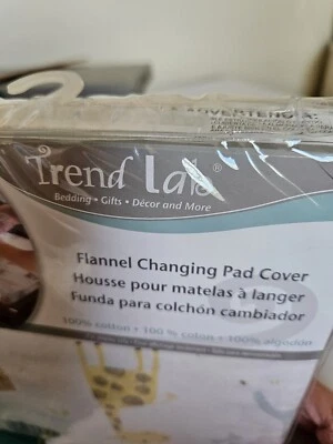 Changing Pad  Cover Trend Lab Deluxe 100% Cotton Flannel  Zoo Animal Zebra Lion  - Image 1 of 4