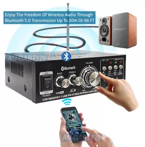 All-in-1 Stereo Verstärker FM Tuner Bluetooth Receiver MP3 Player mit AUX USB In - Bild 1 von 9