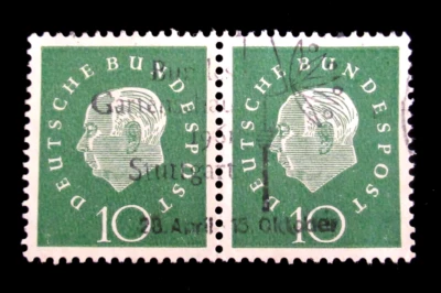 Germany Stamps Scott 794 Deutsches Bundespost Theodor Heuss 10 Mark  Used Pair - Image 1 of 2