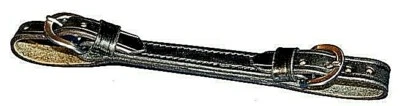AMERICAN HANDCRAFTED LEATHER PRODUCTS CURB STRAP CUSTOM HANDMADE BLACK LEATHER REINERS WITH STAINLESS BUCKLES