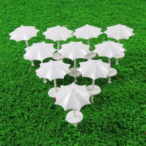 TYS12075 10pcs Model Train Sun Umbrella Parasol 1:75 OO Scale Garden Sea Beach - Picture 1 of 2