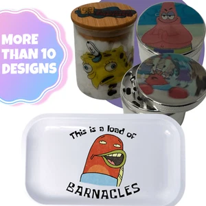 Spongebob Schwammkopf Cartoon Gewürzmühle, Vorratsglas, Rolltablett Set - Bild 1 von 11