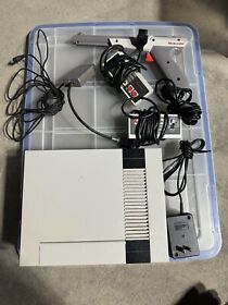Original Nintendo NES System Console, 2x Controllers, Blaster, And 1 Game