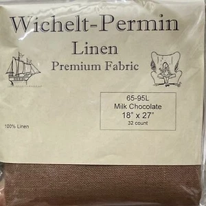 Wichelt Permin Cross Stitch 32 count linen Milk Chocolate 18" x 27" - Picture 1 of 2