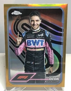 2024 Topps Chrome Formula 1 Esteban Ocon Gold Refactor/50 - Picture 1 of 2