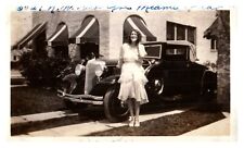 1930s Packard 900 Pinup Girl Flapper Miami Beach Vintage Photo Snapshot
