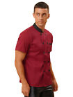 Men Chef Coat Uniform Short Sleeve Cook Jacket Restaurant Kitchen Work Clothes