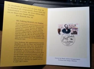 Briefmarke Heinrich von Stephan - Klapp-Karte Erstausgabe Bonn 1997 Stempel - Bild 1 von 2