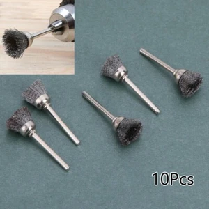 For Angle Die Grinder Drill 10*Steel Wire Cup Brushes Crimped Brass Wheel - Picture 1 of 7