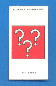 ARMY CORPS & DIVISIONAL SIGNS 1914-1918.No.25.PLAYERS CIGARETTE CARD ISSUED 1924