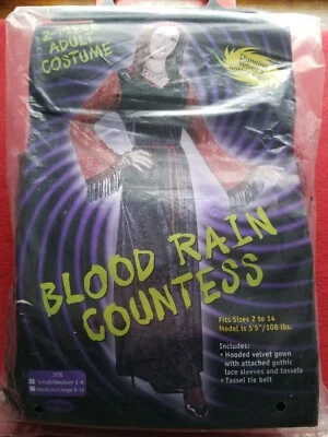 Mujer Medieva Renacimiento l Disfraz Halloween Lluvia Sangre Condesa Talla S/M  Foto 1 de 4