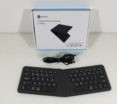 iClever Mini Portable Bluetooth Wireless Keyboard Folding Rechargeable IC-BK06 - Image 1 of 4
