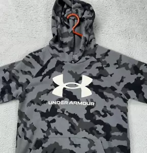 Under Armour Sweater Boys YXL Cold Gear Black Graphic Print Camo Hoodie Youth - Picture 1 of 10