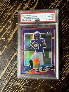 Panini Donruss Jordan Addison 2023 vista previa óptica rosa RC #368 PSA ¡10 vikingos! - Imagen 1 de 2